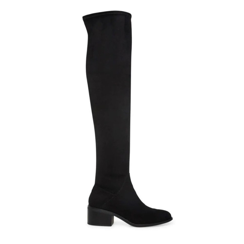Steve Madden Georgette Black Over The Knee Stretch Boots Block Heel Size 6M